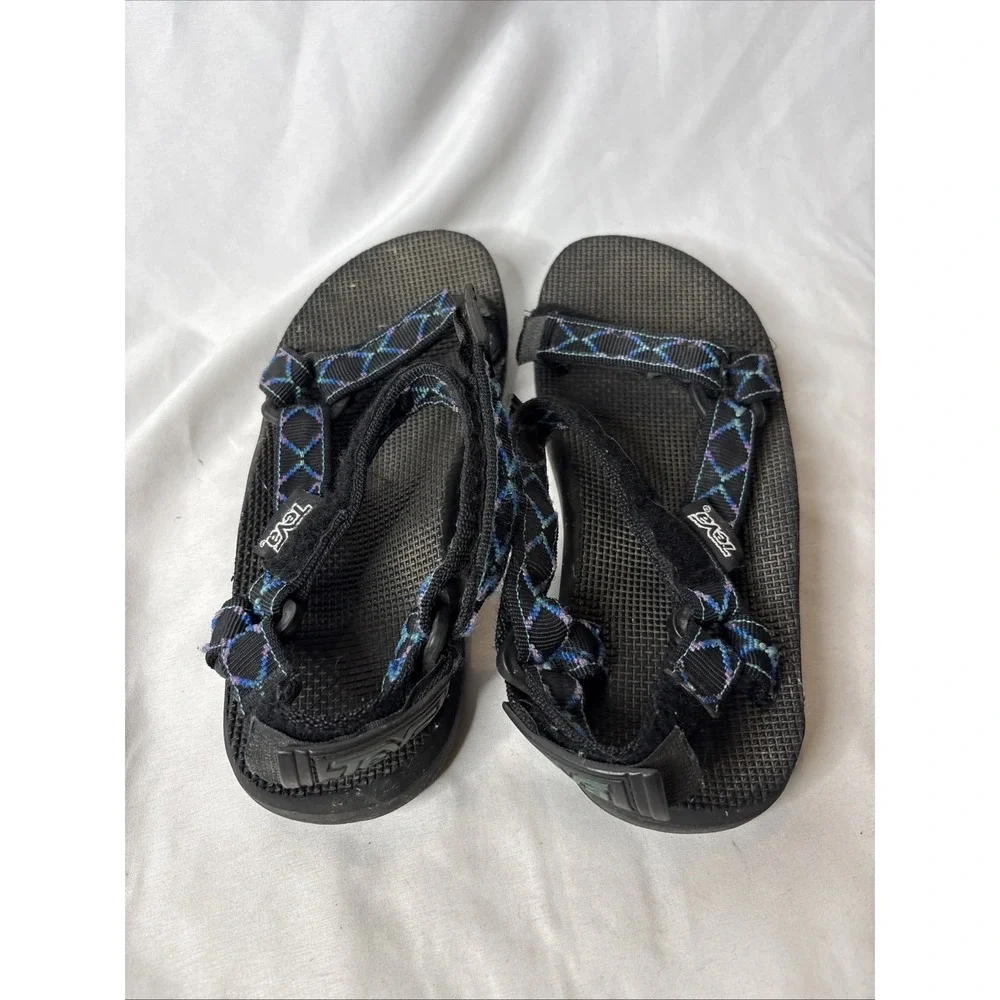 Teva Hurricane Classic‎ Sport Sandals Blue Black Geometric M 6/7 W 8 Gorpcore
